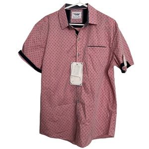 NWT Voyage shortsleeve button up collared top large
